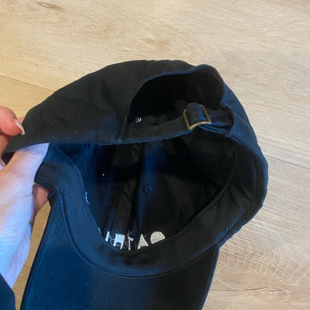 Athleta x Big Black and White cotton embroidered baseball cap OS - Picture 2 of 4